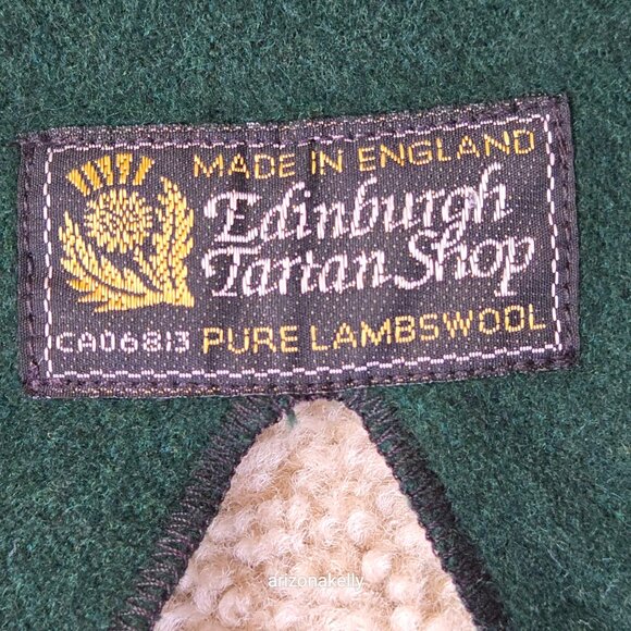 NWOT Green Wool Wrap Edinburgh Tartan Shop - Picture 3 of 12
